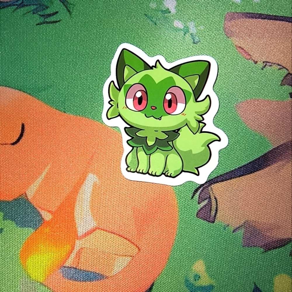 Pokemon Green and Pink Cat Sticker